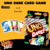 Front view of UNO Dare Card Game 112 Playing Cards deck packaging