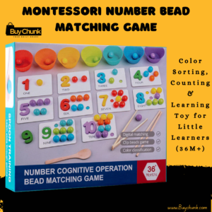 Montessori number bead matching game set for early counting practice