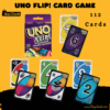 UNO Flip Card Game 112 Playing Cards deck front view on table