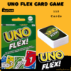 UNO Flex Card Game 112 Playing Cards box shown on table