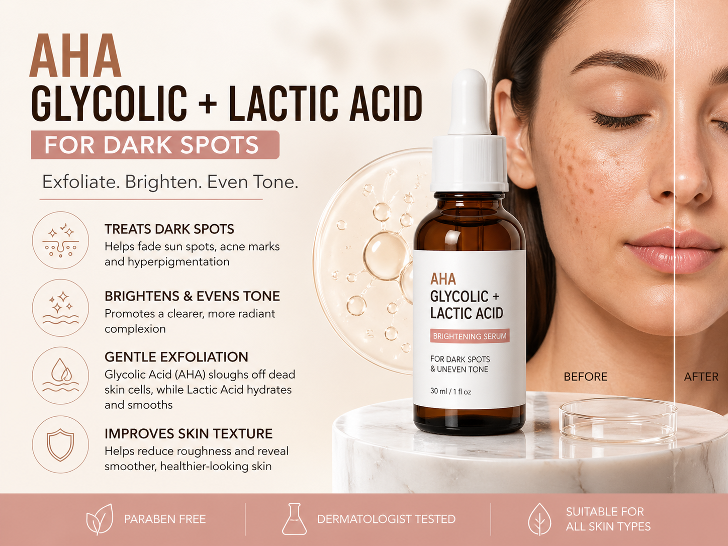 AHA vs BHA AHA for dark spots dullness and uneven tone in Pakistan