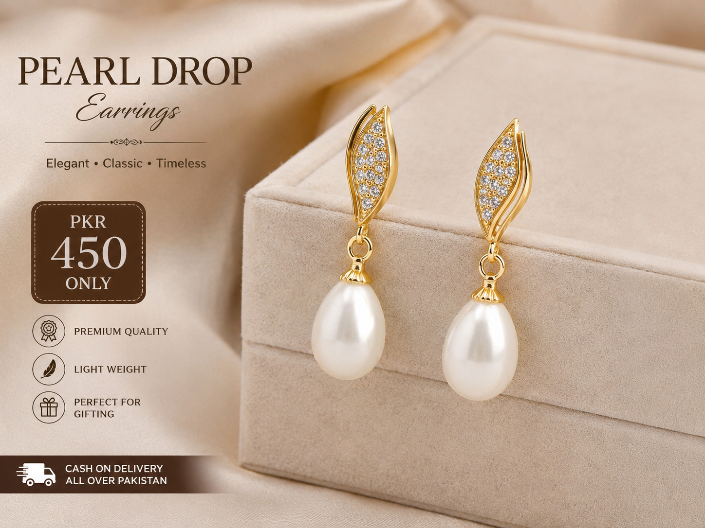 Artificial jewelry under Rs 999 pearl drop earrings for formal wear
