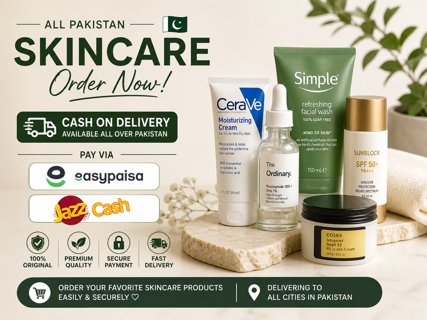 ceramides skin barrier repair products Pakistan COD Easypaisa JazzCash