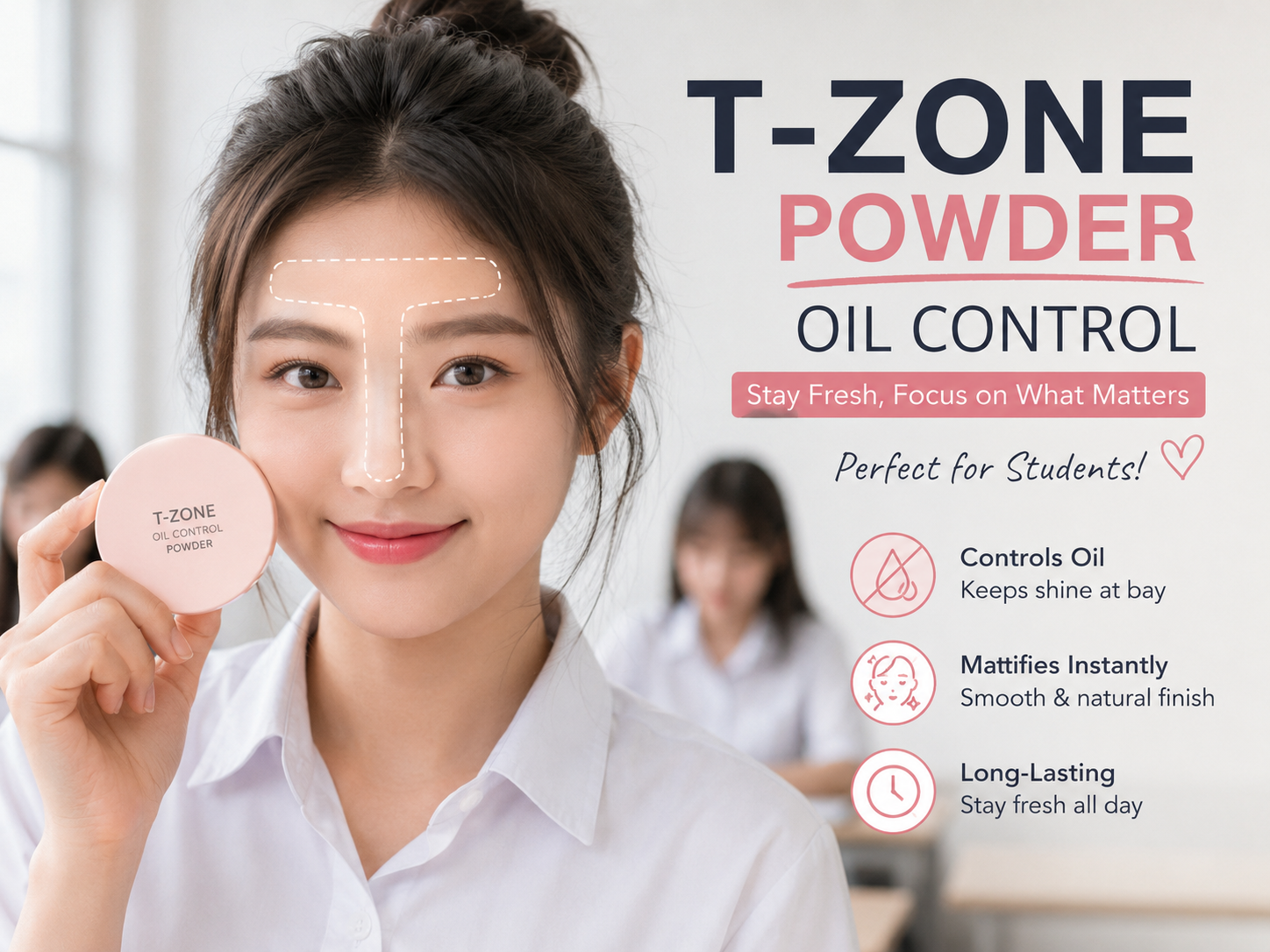 : Acne-safe makeup tip: set only T-zone with oil control powder