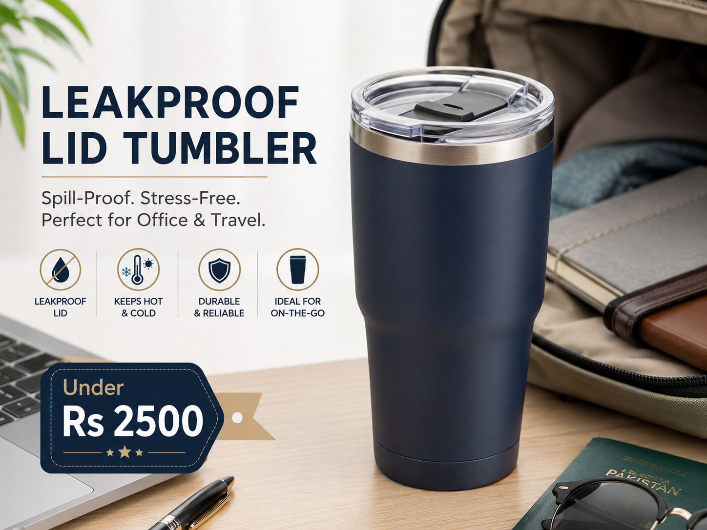 Tumblers Under Rs 2500 with leakproof lid for commuting