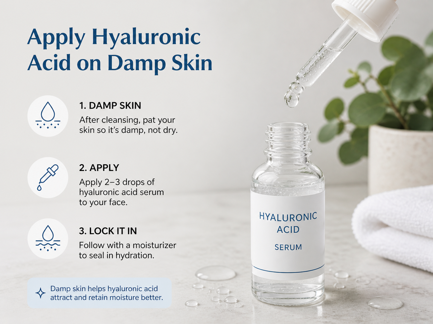 how to apply hyaluronic acid on damp skin