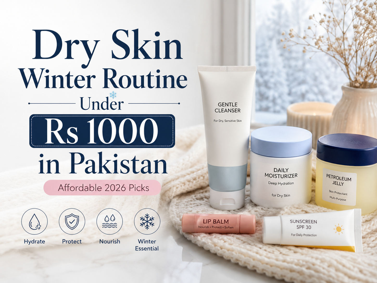 best skincare under Rs 1000 in Pakistan for dry skin winter