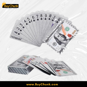 Luxury style silver card deck with dollar design box