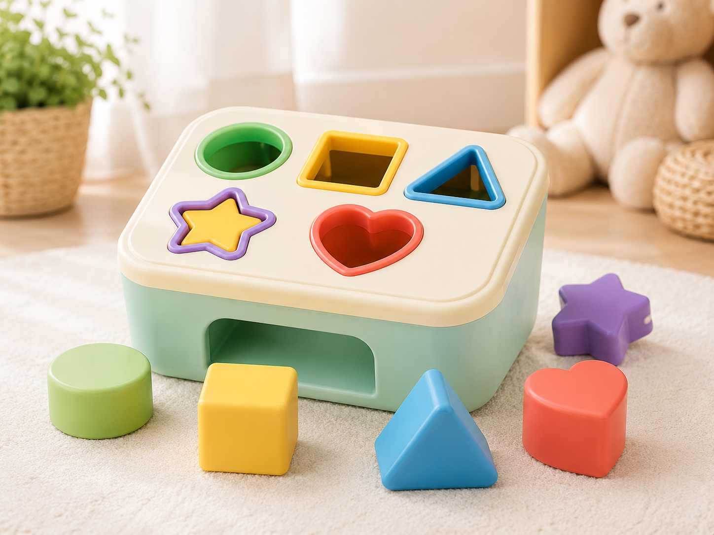 Safe gift toys for toddlers chunky shape sorter