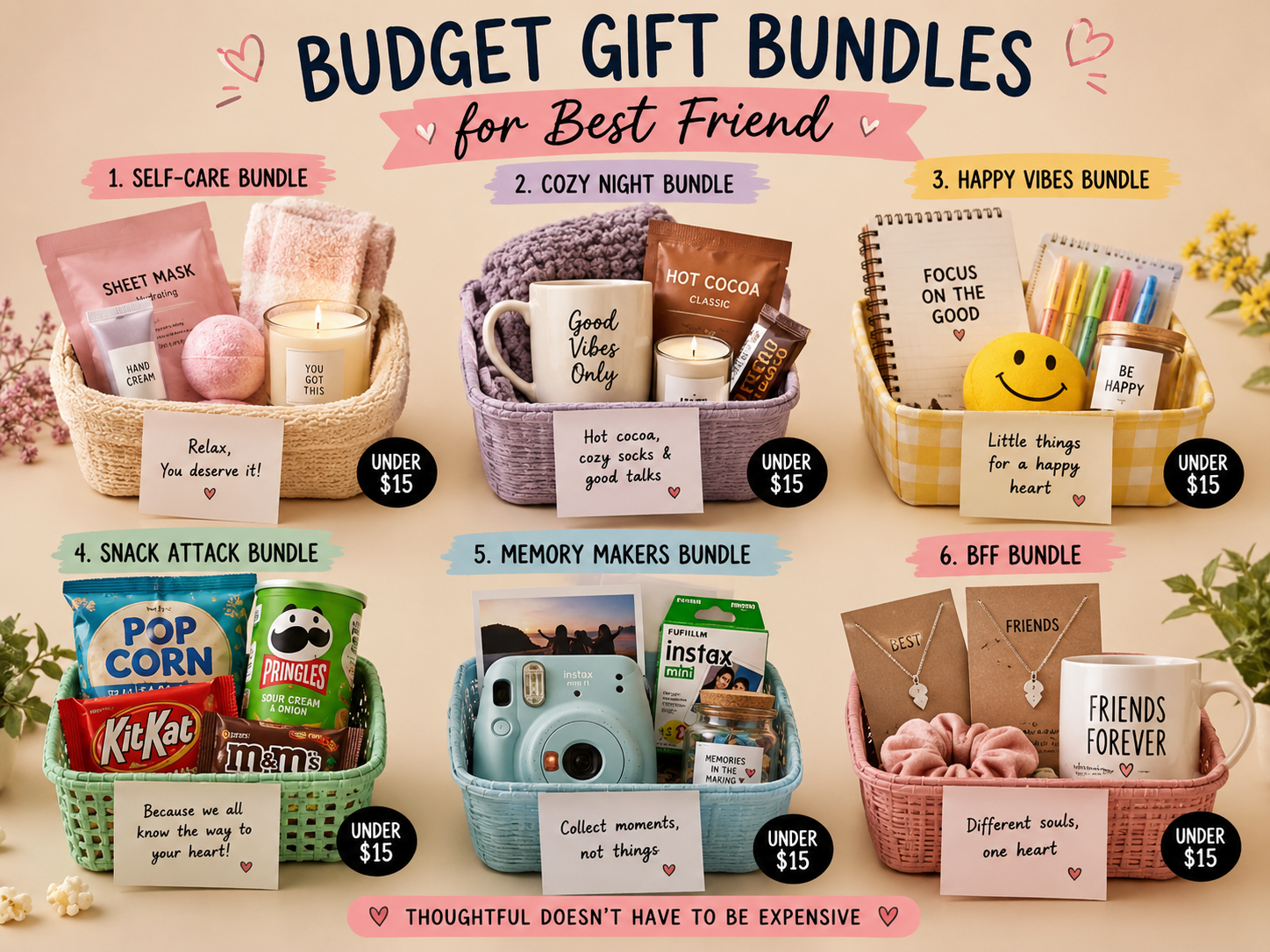 best friend gift ideas on a budget mini gift bundles