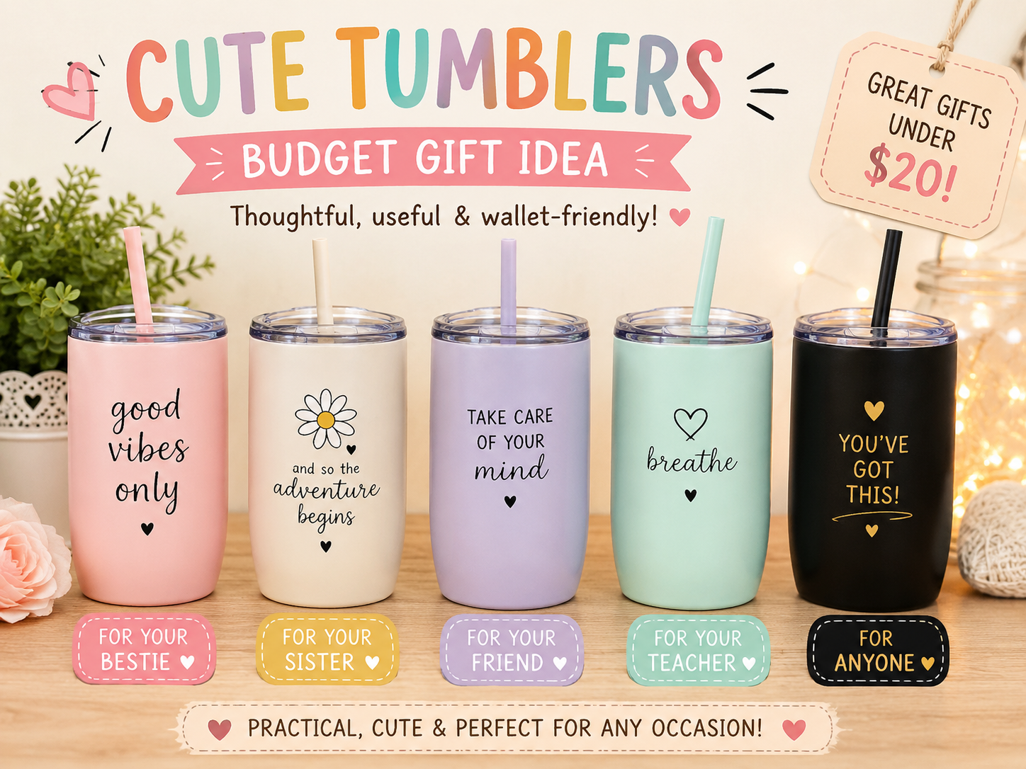 best friend gift ideas on a budget cute tumblers insulated