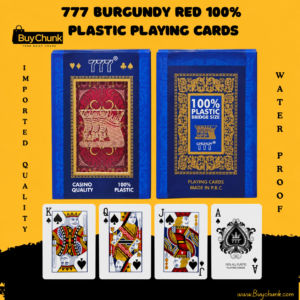 Imported Burgundy Red Plastic Playing Cards | Premium Quality Cards In Pakistan | Waterproof Playing Cards With Box