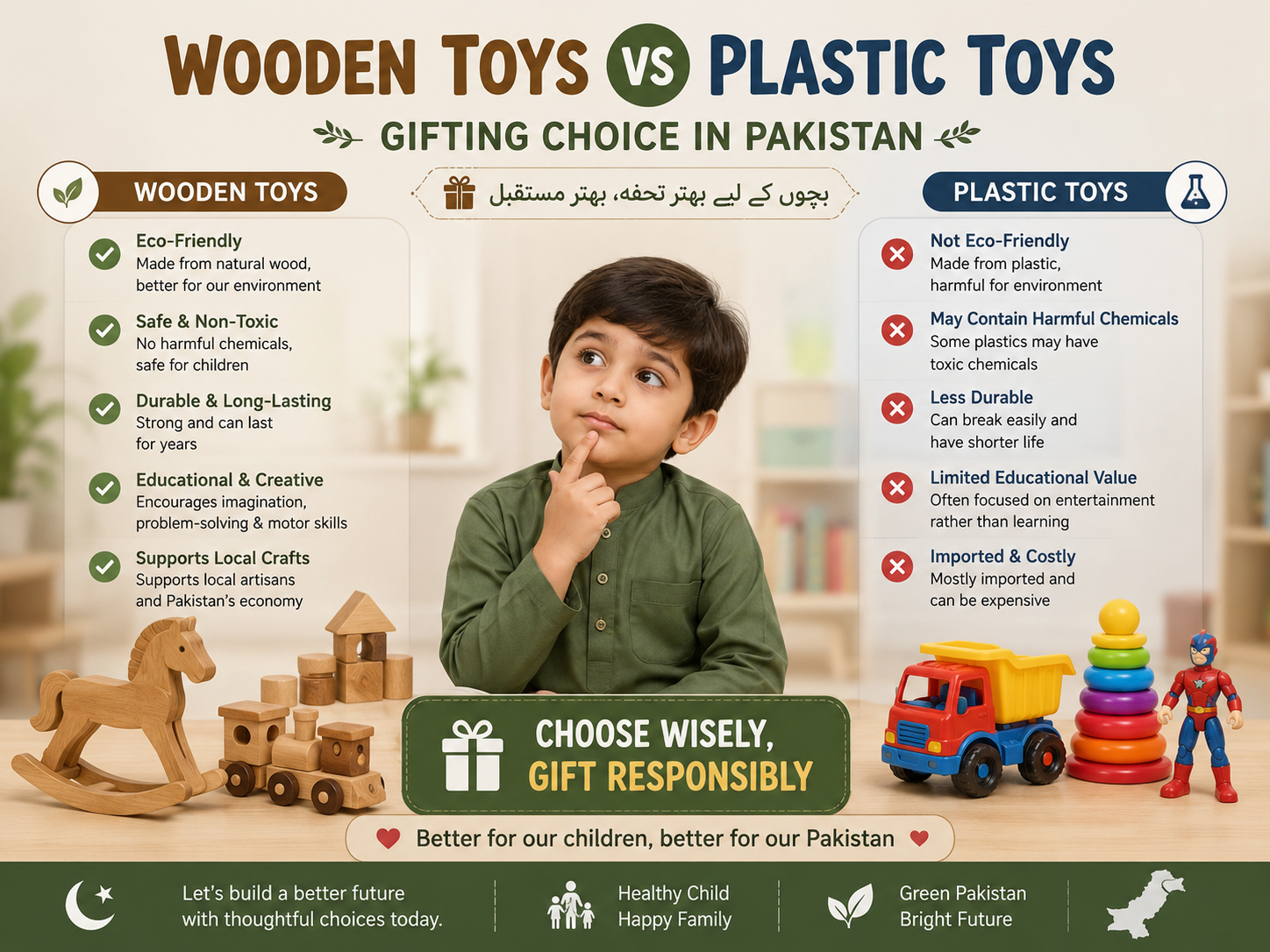 Wooden toys often feel more premium for gifts.