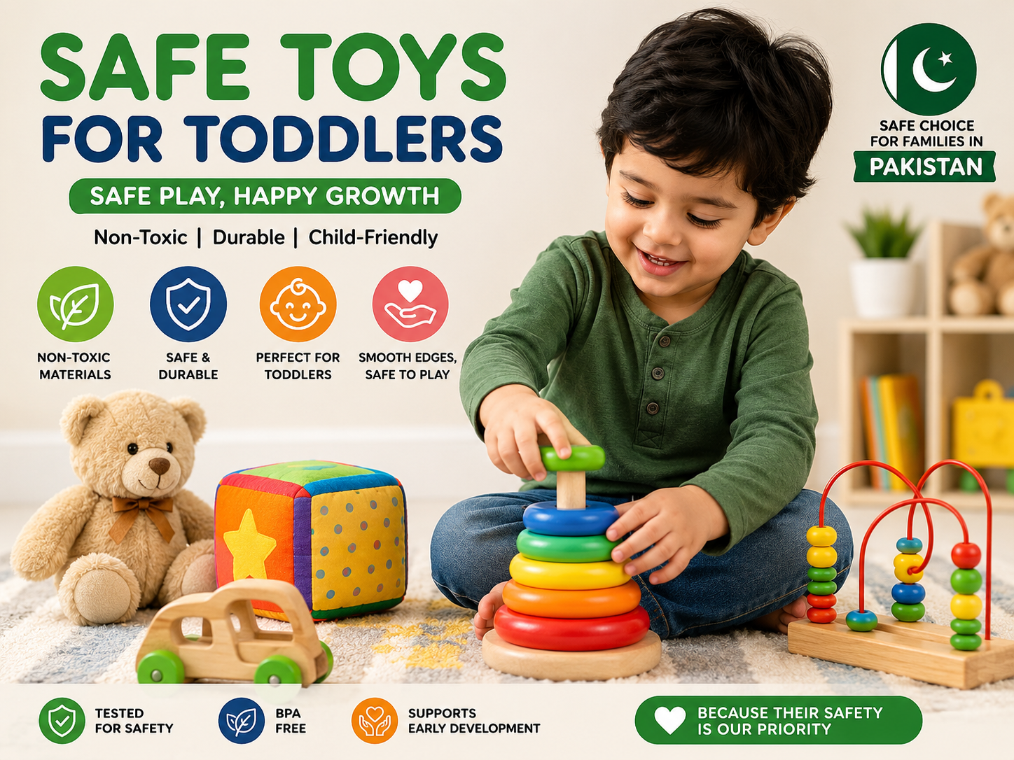 Choking Hazards: Quick Checklist for Parents Before You Buy 4 Safe toys for toddlers in Pakistan without choking hazards