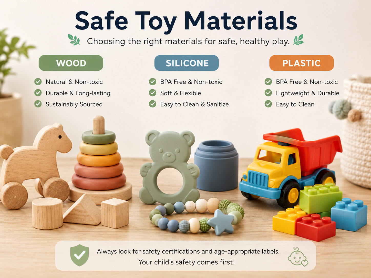 non-toxic toys in Pakistan prefer wood silicone PP HDPE