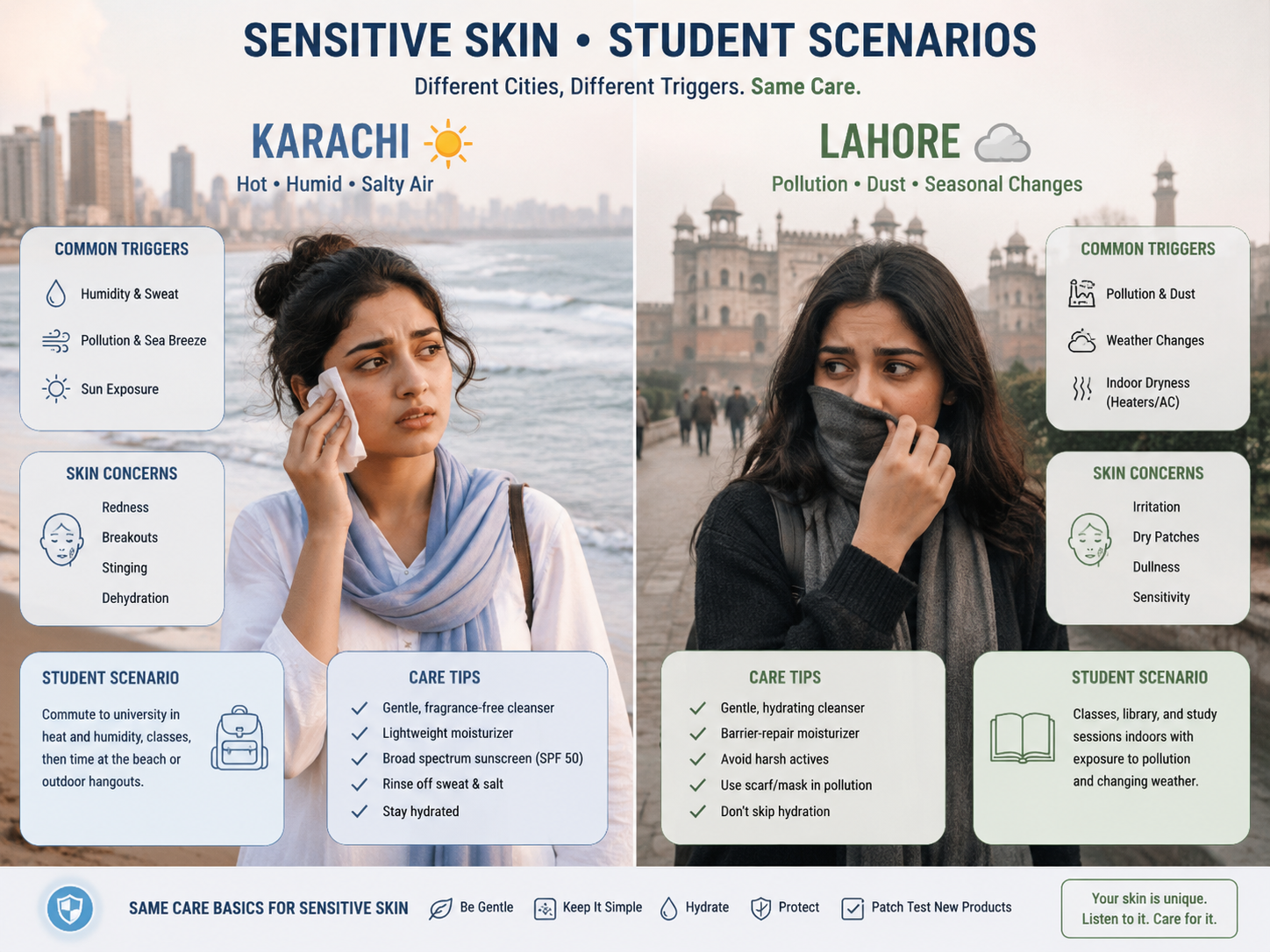 Sensitive Skin? Beginner Actives Students Should Avoid at First (Pakistan Guide) 4 sensitive skin student routine karachi lahore actives to avoid