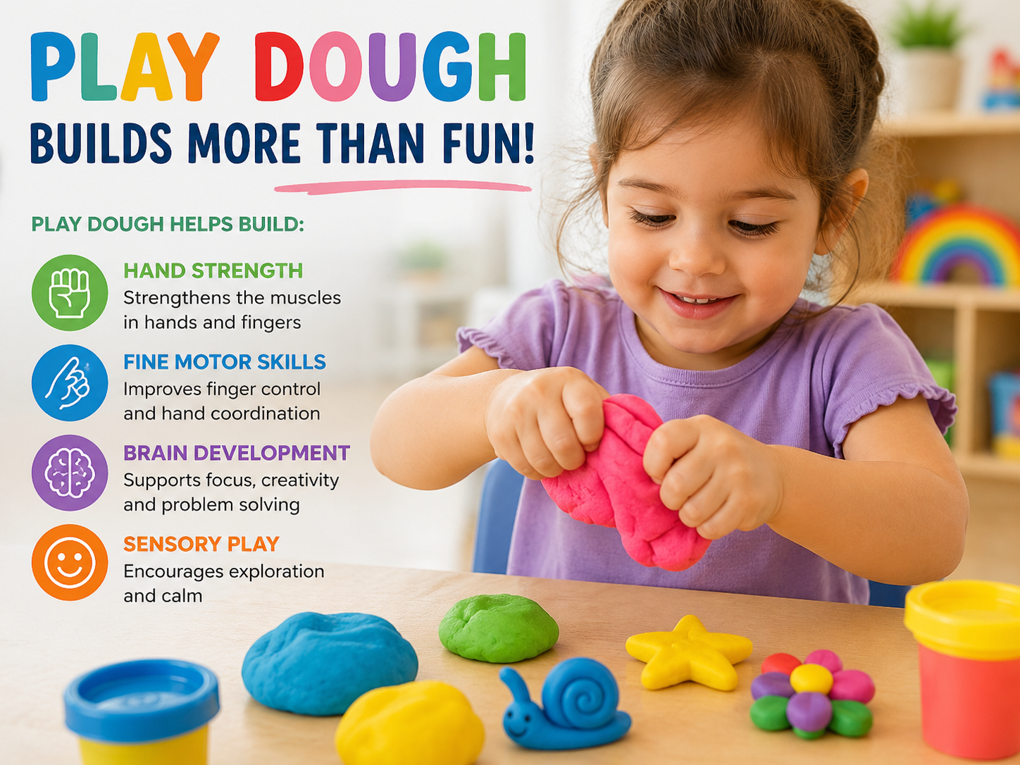 Play dough fine motor skills toys for kids