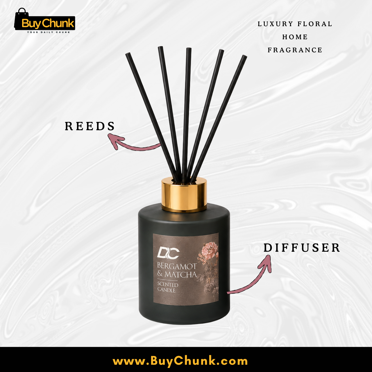 Bergamot & Matcha Scented Candle and Reed Diffuser Gift Set | Premium Imported Home Fragrance Set 2 Fresh bergamot matcha home fragrance set for bedrooms and lounges