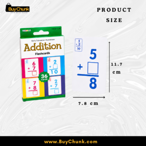 Addition Learning Flashcards for Kids | Imported Quality | Educational Learning Cards for Toddlers | Vocabulary Learning Flashcards 5 Addition flashcard showing 7.8 by 11.7 centimetre product size