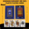 Imported Burgundy Red Plastic Playing Cards | Premium Quality Cards In Pakistan | Waterproof Playing Cards With Box 11 Burgundy red plastic playing cards displayed for premium family game nights.
