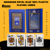 Royal Blue Plastic Playing Cards | Premium Quality Cards In Pakistan | Waterproof Playing Cards With Box 8 Royal Blue Plastic Playing Cards displayed neatly for family game nights in Pakistan