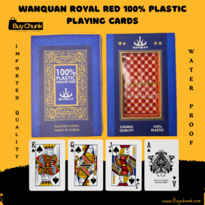 Royal Red Plastic Playing Cards with premium red design for family game nights