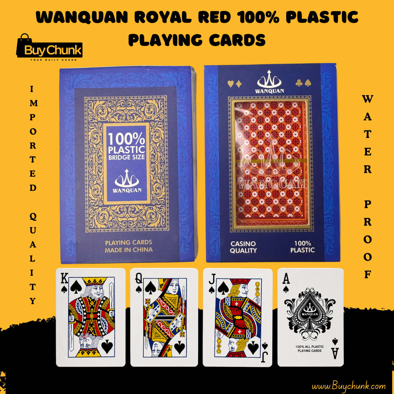 Royal Red Plastic Playing Cards | Premium Quality Cards In Pakistan | Waterproof Playing Cards With Box 1 Royal Red Plastic Playing Cards with premium red design for family game nights