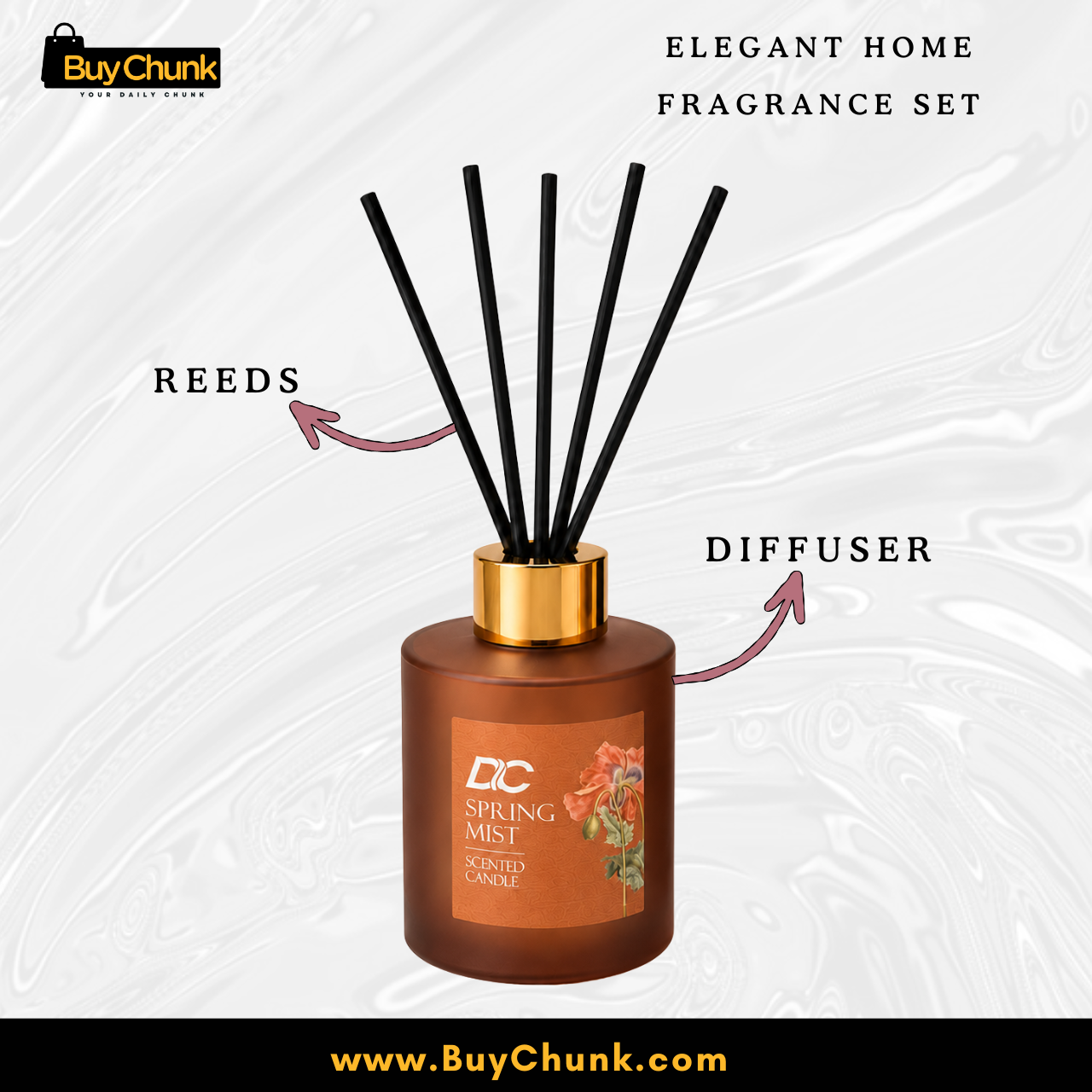 Spring Mist Scented Candle and Reed Diffuser Gift Set | Premium Imported Home Fragrance Set 3 Spring Mist Scented Candle and Reed Diffuser Gift Set | Premium Imported Home Fragrance Set - Image 3