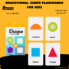 Educational Shape Flashcards for Kids box with colourful early learning design.