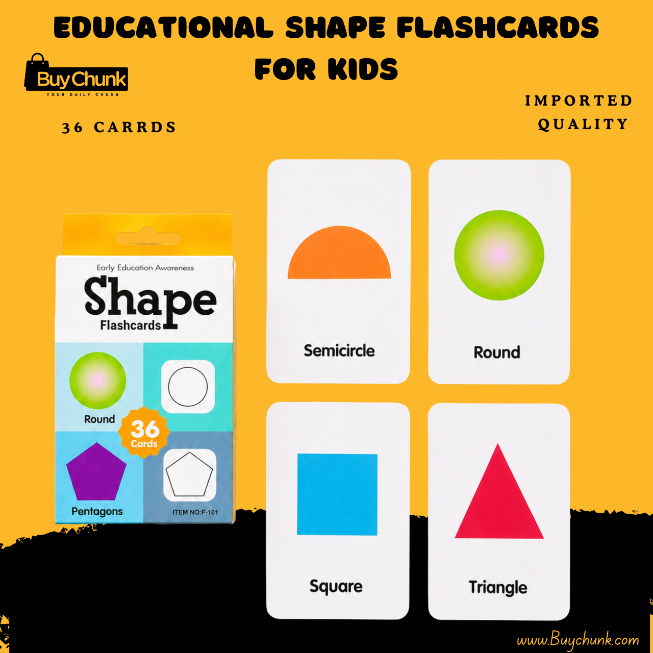 Educational Shape Flashcards for Kids | 36 Educational Learning Cards for Toddlers | Vocabulary Learning Flashcards 1 Educational Shape Flashcards for Kids box with colourful early learning design.