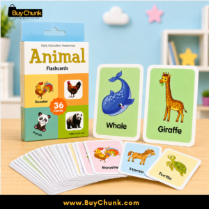 Thirty six animal cards displayed for toddlers and early learners
