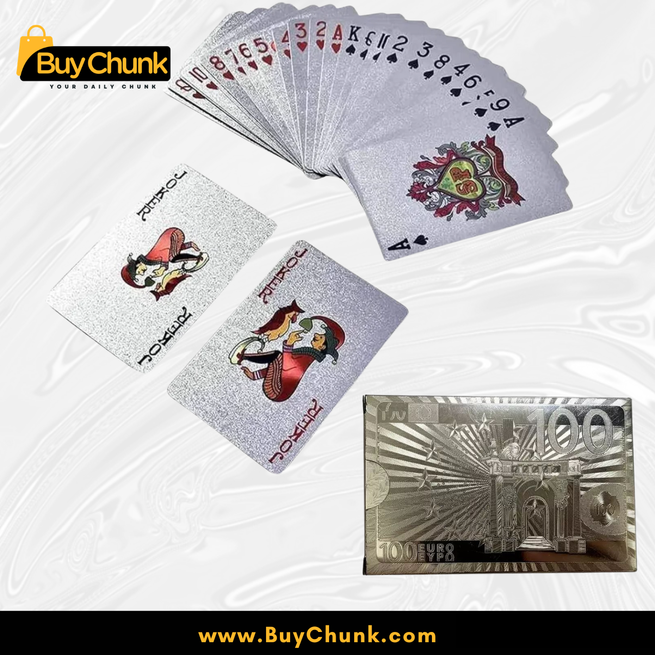Imported Silver Euro Playing Cards Premium Quality – Waterproof Deck | Durable Shiny Cards for Family Fun in Pakistan 3 Imported waterproof playing cards for Pakistani family game nights and parties