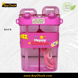 Pink Cartoon Cow Dual Compartment Kids Water Bottle BPA Free School Bottle With Straw and Strap 9 www.Buychunk.com 1280 x 1280 px 7