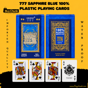 Imported Sapphire Blue 100% Plastic Playing Cards Set | Waterproof Playing Cards with Clear Case