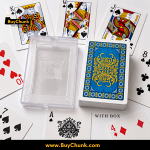 Alternative view of Imported Sapphire Blue 100% Plastic Playing Cards Set | Waterproof Playing Cards with Clear Case