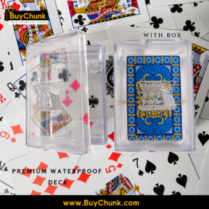 Imported Sapphire Blue 100% Plastic Playing Cards Set | Waterproof Playing Cards with Clear Case - Image 4