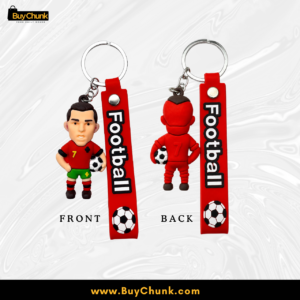 Back view of red number seven player charm and silicone strap