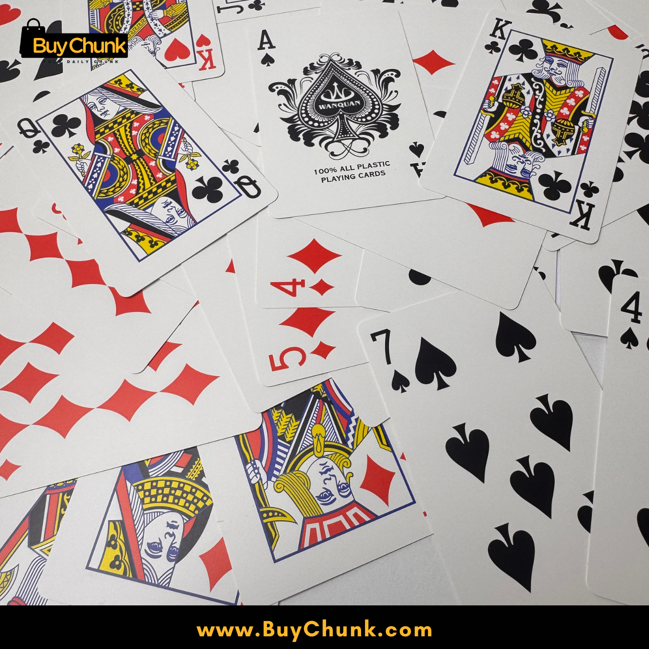 Imported Wanquan Sapphire Blue 100% Plastic Playing Cards Set | Waterproof Wanquan Playing Cards with Clear Case 3 Imported Wanquan plastic playing cards ideal for Pakistan homes and gatherings.