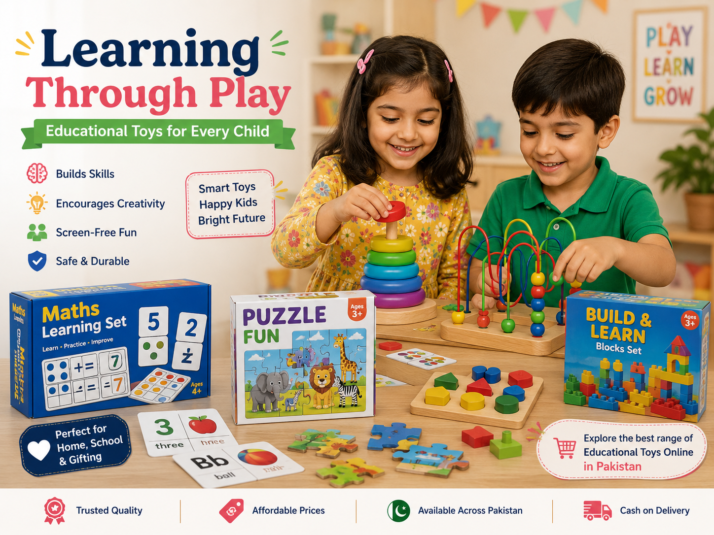 Learning through play educational toys in Pakistan