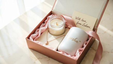 Personalized gift bundles with jewelry candle and tumbler in Pakistan