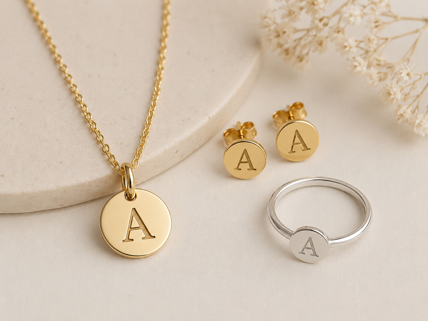 Minimalist custom initial jewelry for everyday wear