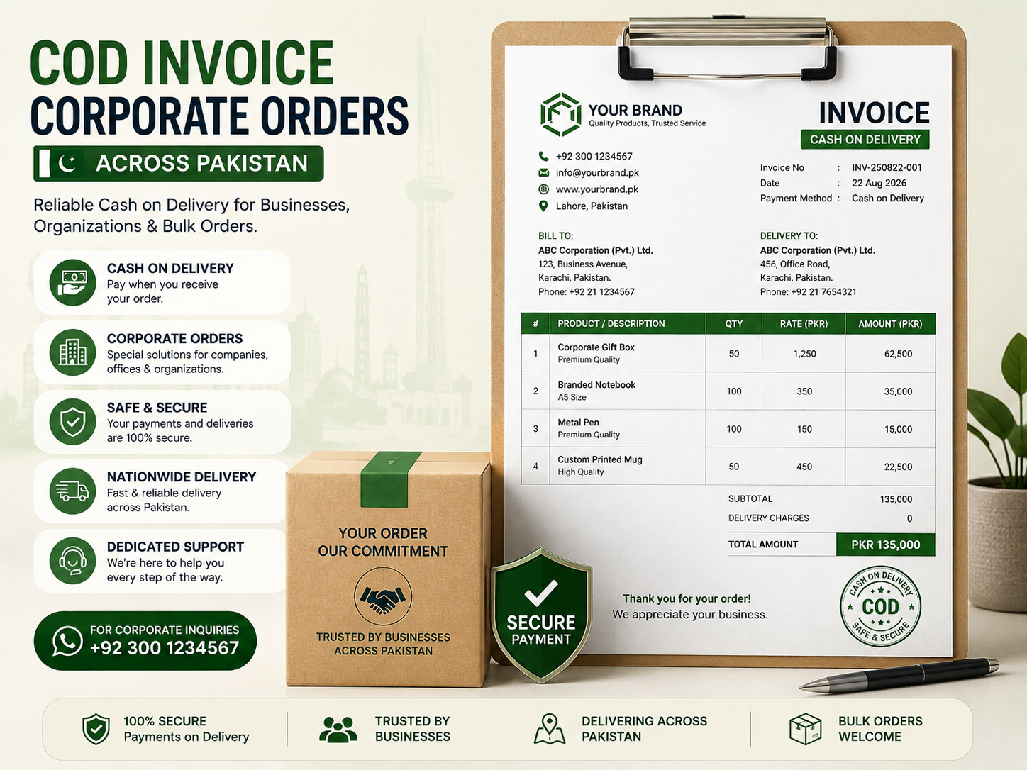 Corporate Bulk Buying in Pakistan 2026: Gifts, Bundles, COD & Invoice Workflows 4 Corporate bulk buying in Pakistan COD and invoice payment workflow