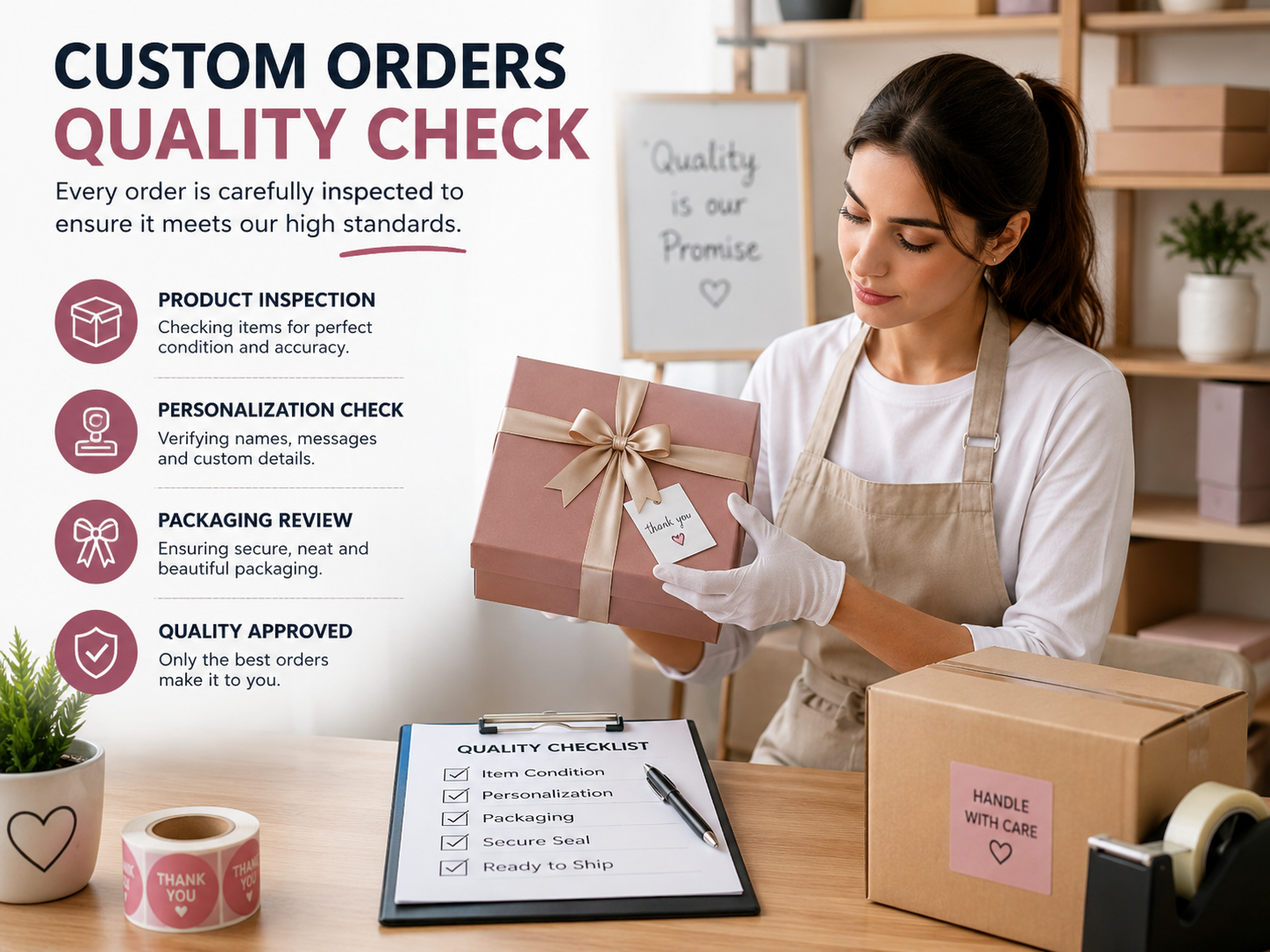 Quality checks for custom orders before dispatch in Pakistan