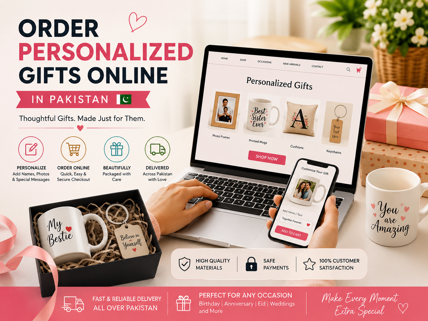 Ordering personalized gifts for women online in Pakistan