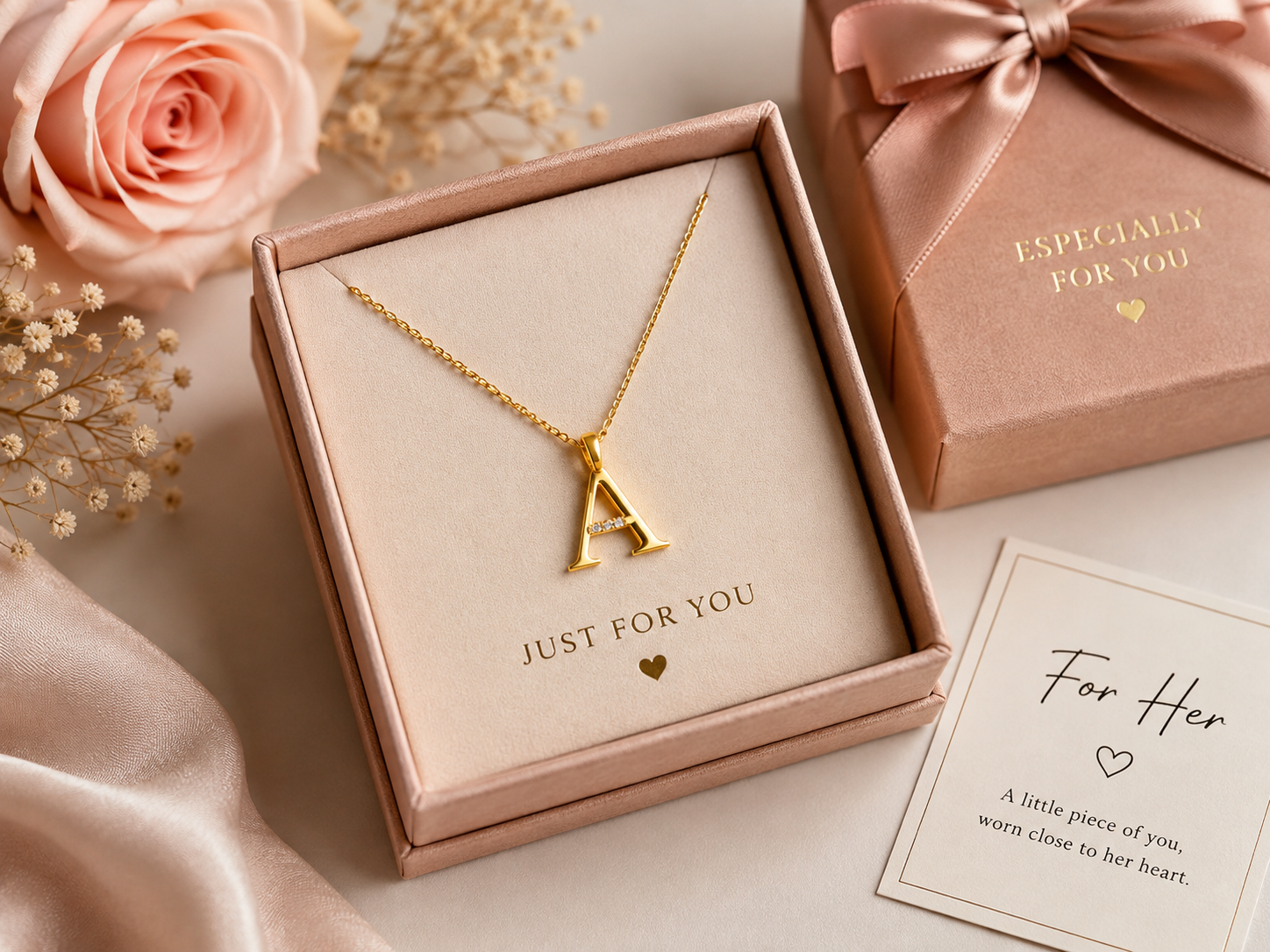 Custom initial jewelry gift for her in Pakistan