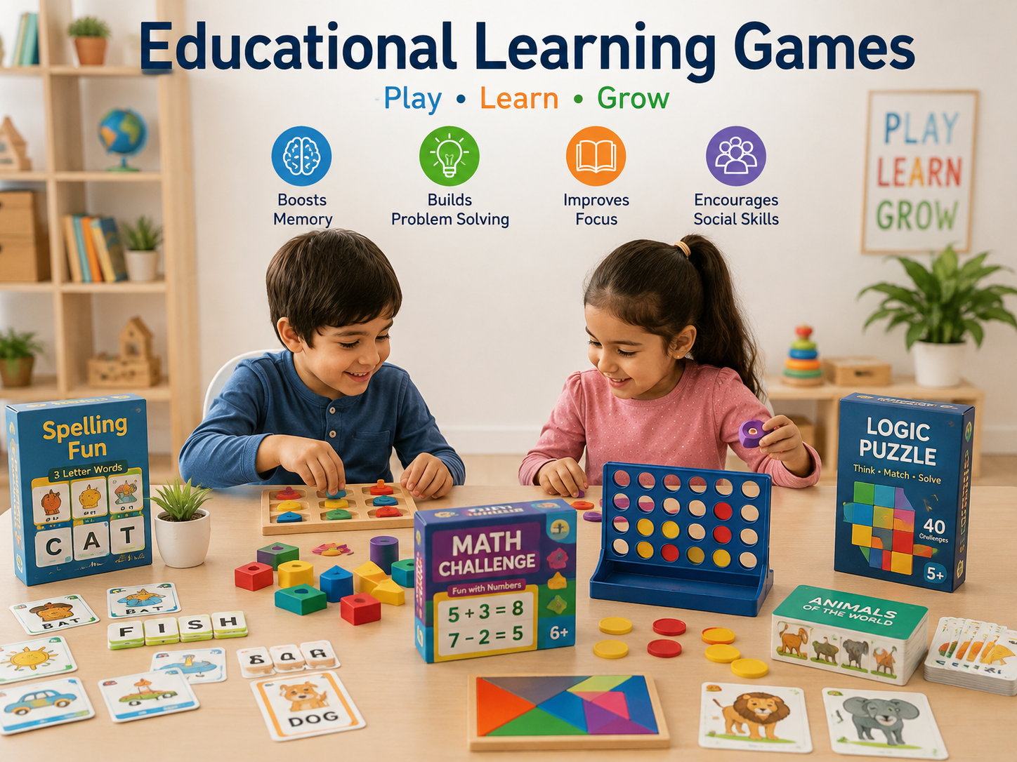 Educational games help learning through puzzles and play