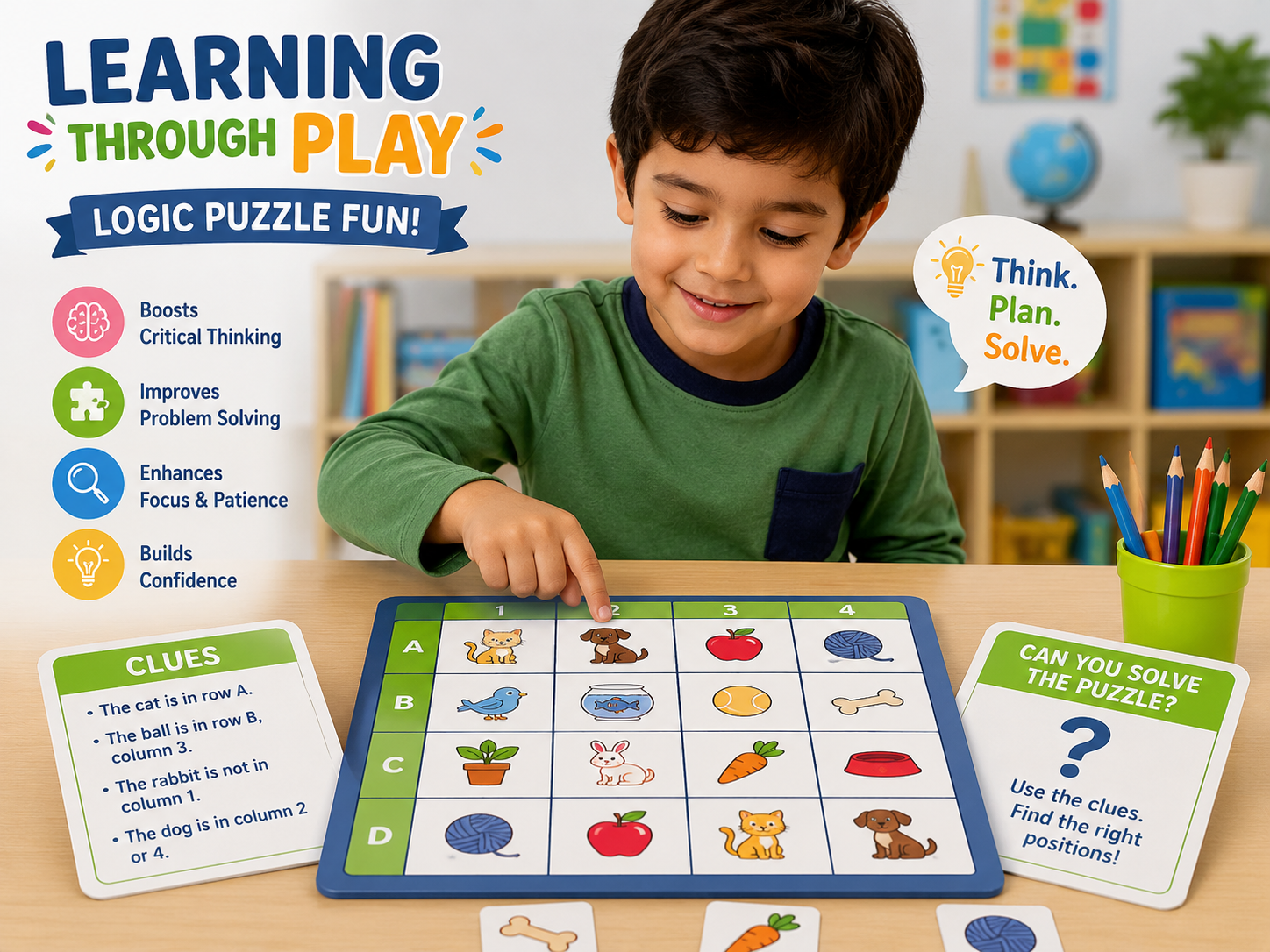 Learning through play with logic games for kids