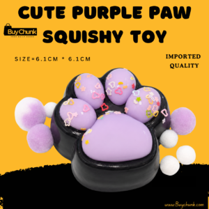 Cute Purple Paw Squishy Toy shown from the front for Pakistani shoppers