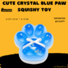 Cute crystal blue paw squishy toy displayed against a clean background