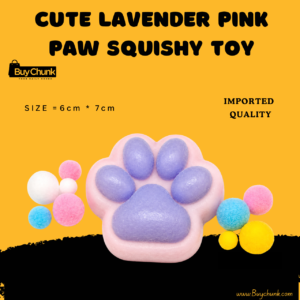Cute lavender pink paw squishy toy displayed against a clean background